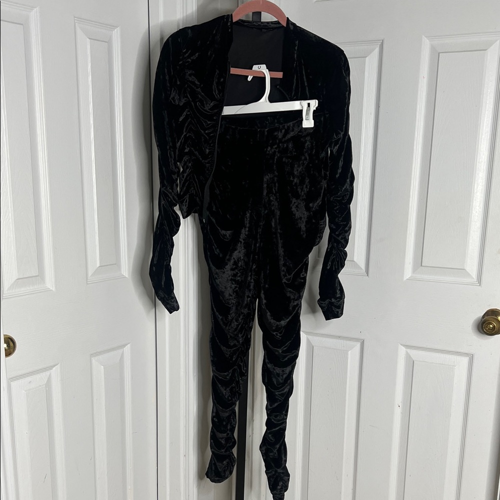 Black Velvet Two-Piece Set